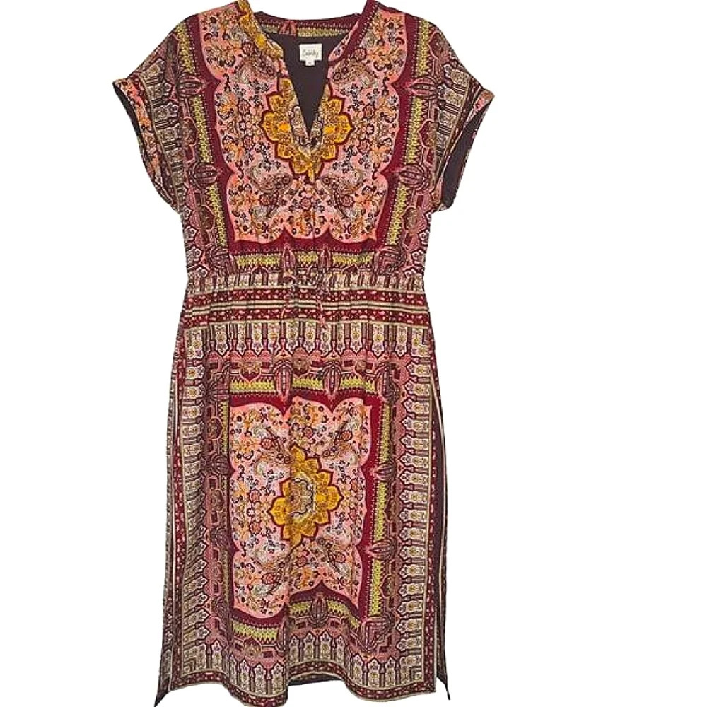 NWOT Emberly‎ Mandala Bandana Pattern Knee-Length Dress, Size Medium